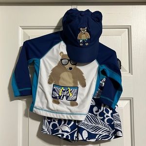 Three piece little boys Gymboree swim 2T